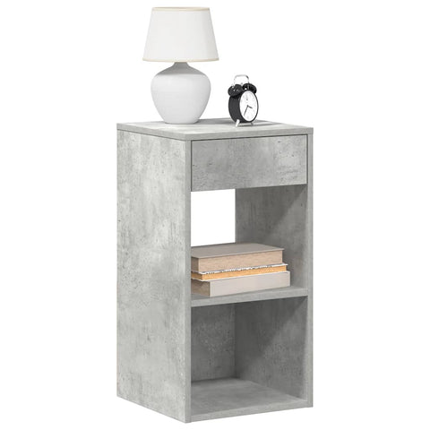 vidaXL Bedside Cabinet with Drawer Concrete Grey 35x34x66.5 cm