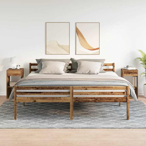 vidaXL Bedside Cabinets with Drawer 2 pcs Old Wood 35x34x66.5 cm