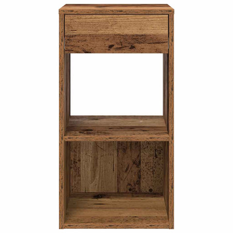 vidaXL Bedside Cabinets with Drawer 2 pcs Old Wood 35x34x66.5 cm