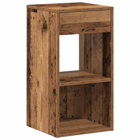 vidaXL Bedside Cabinets with Drawer 2 pcs Old Wood 35x34x66.5 cm
