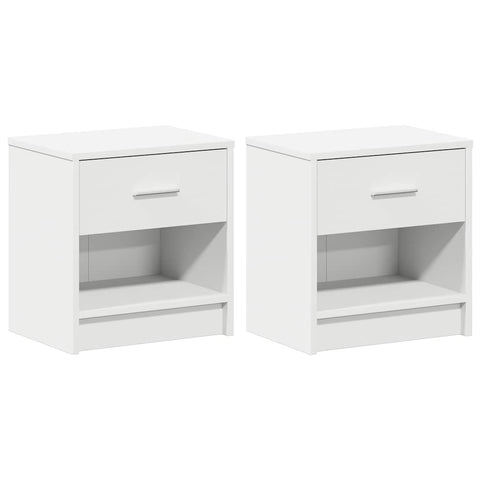 vidaXL Bedside Cabinets 2 pcs with Drawer White 39x28x41 cm