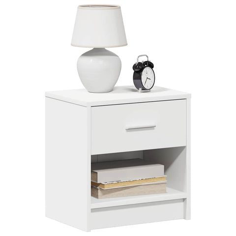 vidaXL Bedside Cabinets 2 pcs with Drawer White 39x28x41 cm