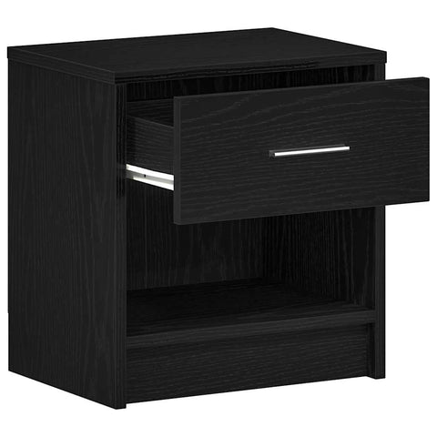 vidaXL Bedside Cabinet with Drawer Black 39x28x41 cm