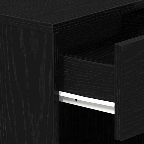 vidaXL Bedside Cabinets 2 pcs with Drawer Black 39x28x41 cm