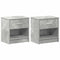 vidaXL Bedside Cabinets 2 pcs with Drawer Concrete Grey 39x28x41 cm