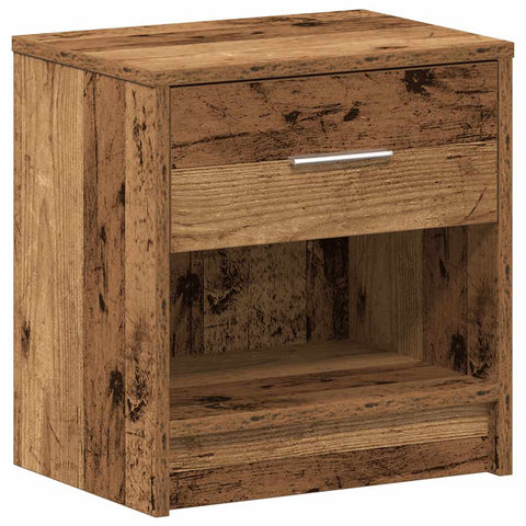 vidaXL Bedside Cabinets 2 pcs with Drawer Old Wood 39x28x41 cm