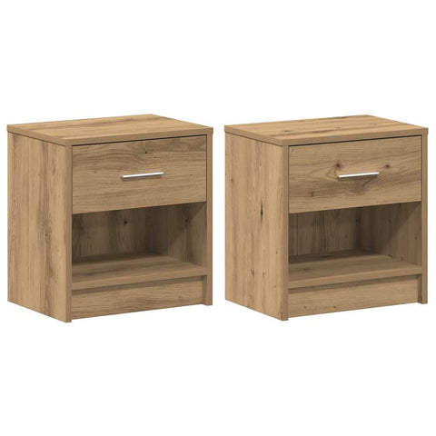 vidaXL Bedside Cabinets 2 pcs with Drawer Artisan Oak 39x28x41 cm