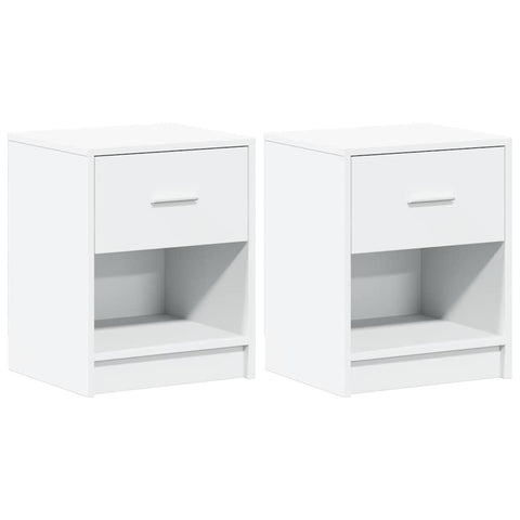vidaXL Bedside Cabinets 2 pcs with Drawer White 40x34x50 cm