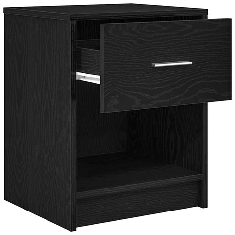 vidaXL Bedside Cabinet with Drawer Black 40x34x50 cm