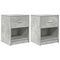 vidaXL Bedside Cabinets 2 pcs with Drawer Concrete Grey 40x34x50 cm