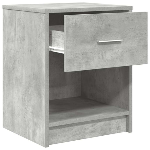 vidaXL Bedside Cabinets 2 pcs with Drawer Concrete Grey 40x34x50 cm