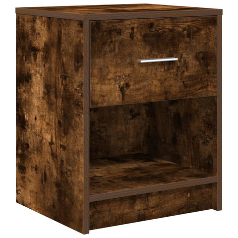 vidaXL Bedside Cabinet with Drawer Smoked Oak 40x34x50 cm