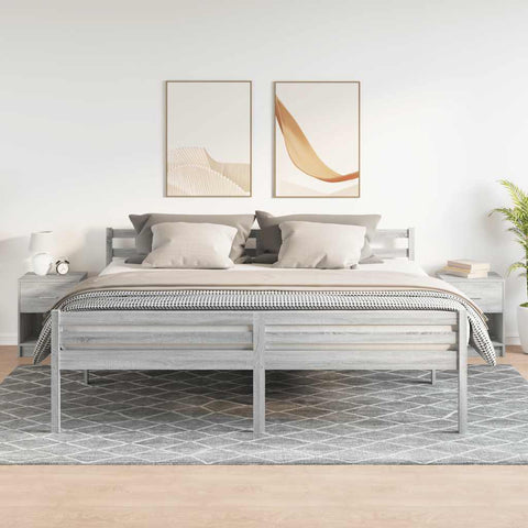 vidaXL Bedside Cabinets 2 pcs with Drawer Grey Sonoma 40x34x50 cm