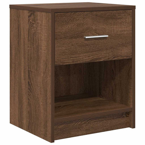 vidaXL Bedside Cabinet with Drawer Brown Oak 40x34x50 cm