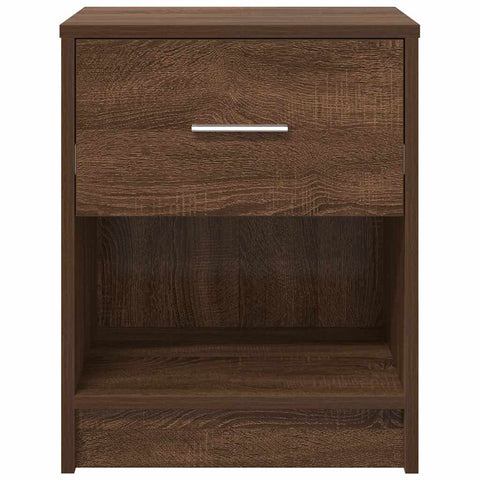 vidaXL Bedside Cabinet with Drawer Brown Oak 40x34x50 cm