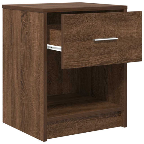 vidaXL Bedside Cabinet with Drawer Brown Oak 40x34x50 cm