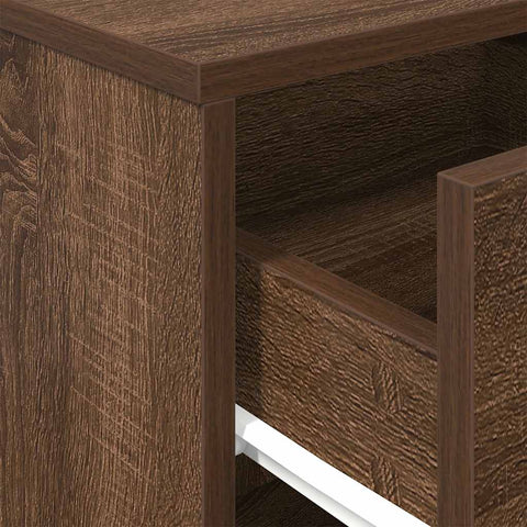 vidaXL Bedside Cabinet with Drawer Brown Oak 40x34x50 cm