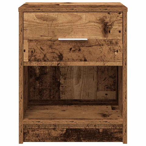 vidaXL Bedside Cabinets 2 pcs with Drawer Old Wood 40x34x50 cm