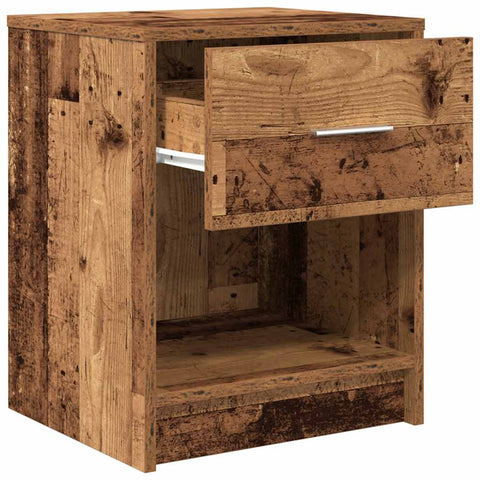 vidaXL Bedside Cabinets 2 pcs with Drawer Old Wood 40x34x50 cm