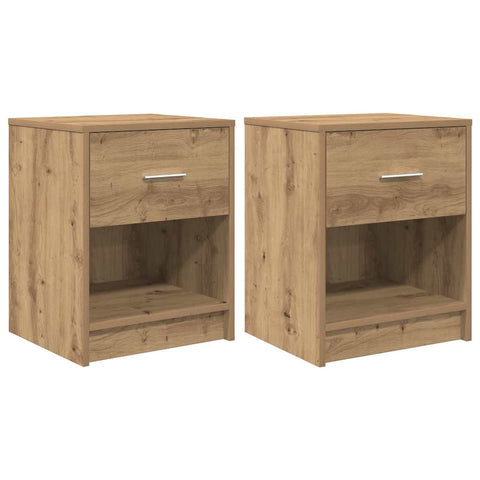 vidaXL Bedside Cabinets 2 pcs with Drawer Artisan Oak 40x34x50 cm