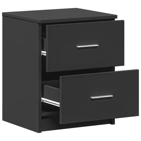vidaXL Bedside Cabinets 2 pcs with 2 Drawers Black 40x36x50 cm