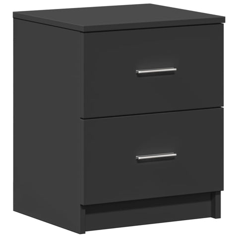 vidaXL Bedside Cabinets 2 pcs with 2 Drawers Black 40x36x50 cm
