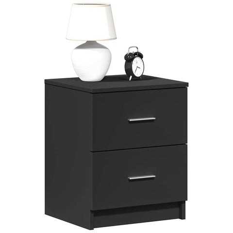 vidaXL Bedside Cabinets 2 pcs with 2 Drawers Black 40x36x50 cm