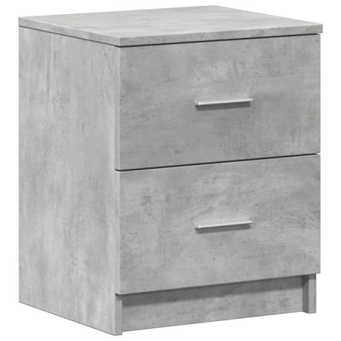 vidaXL Bedside Cabinet with 2 Drawers Concrete Grey 40x36x50 cm
