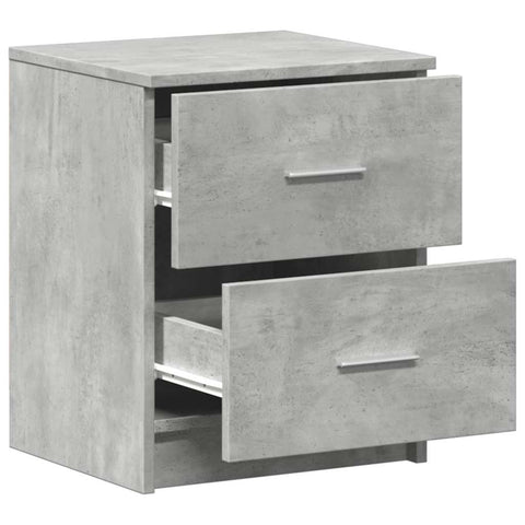vidaXL Bedside Cabinet with 2 Drawers Concrete Grey 40x36x50 cm