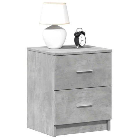 vidaXL Bedside Cabinet with 2 Drawers Concrete Grey 40x36x50 cm