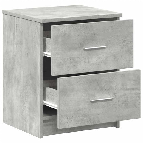 vidaXL Bedside Cabinets 2 pcs with 2 Drawers Concrete Grey 40x36x50 cm