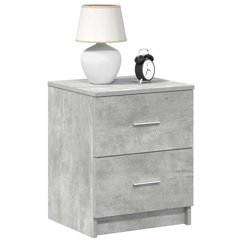 vidaXL Bedside Cabinets 2 pcs with 2 Drawers Concrete Grey 40x36x50 cm