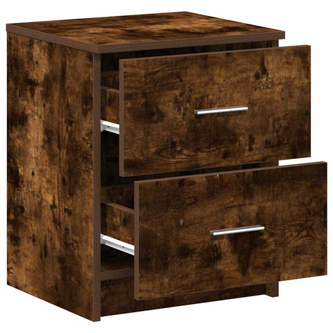 vidaXL Bedside Cabinets 2 pcs with 2 Drawers Smoked Oak 40x36x50 cm