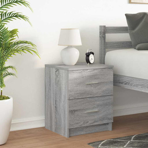 vidaXL Bedside Cabinet with 2 Drawers Grey Sonoma 40x36x50 cm