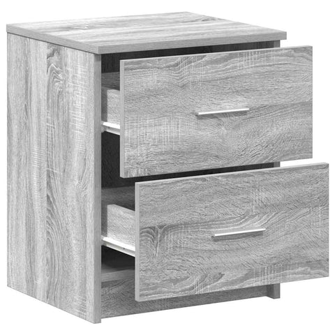 vidaXL Bedside Cabinets 2 pcs with 2 Drawers Grey Sonoma 40x36x50 cm