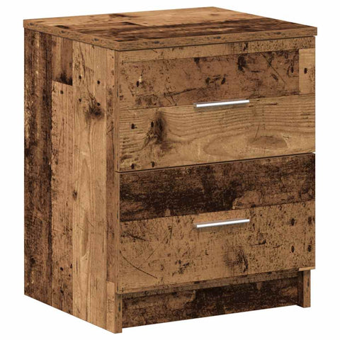vidaXL Bedside Cabinet with 2 Drawers Old Wood 40x36x50 cm