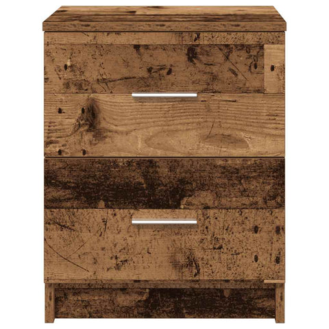 vidaXL Bedside Cabinet with 2 Drawers Old Wood 40x36x50 cm