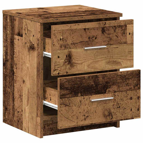vidaXL Bedside Cabinet with 2 Drawers Old Wood 40x36x50 cm