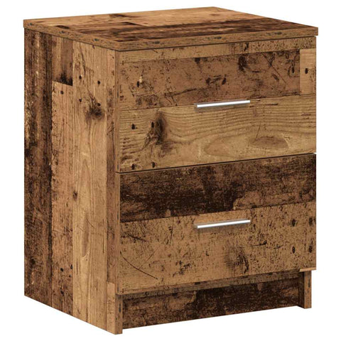 vidaXL Bedside Cabinet with 2 Drawers Old Wood 40x36x50 cm