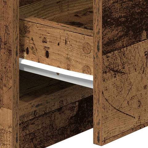 vidaXL Bedside Cabinet with 2 Drawers Old Wood 40x36x50 cm