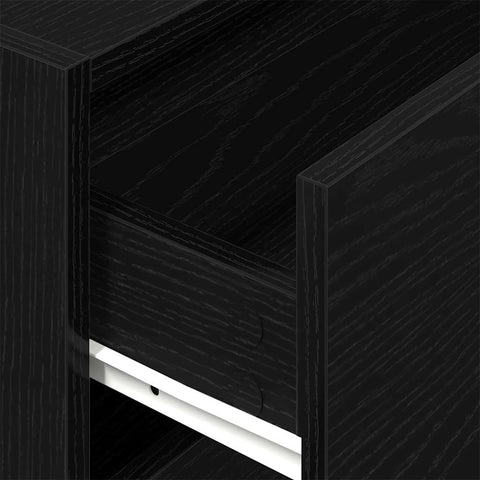 vidaXL Cabinet with 2 Drawers Black Oak 60x31x40 cm Engineered Wood