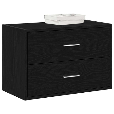 vidaXL Cabinet with 2 Drawers Black Oak 60x31x40 cm Engineered Wood