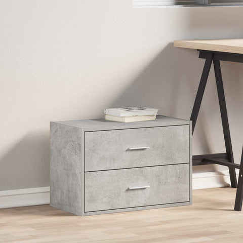 vidaXL Cabinet with 2 Drawers Concrete Grey 60x31x40 cm Engineered Wood