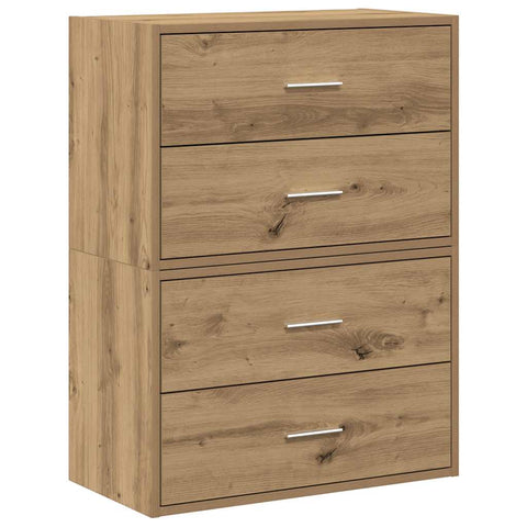 vidaXL Cabinets with 2 Drawers 2 pcs Artisan Oak 60x31x40 cm Engineered Wood