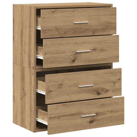 vidaXL Cabinets with 2 Drawers 2 pcs Artisan Oak 60x31x40 cm Engineered Wood