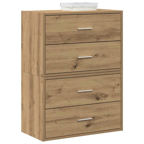 vidaXL Cabinets with 2 Drawers 2 pcs Artisan Oak 60x31x40 cm Engineered Wood