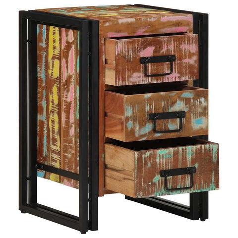 vidaXL Bedside Cabinet Multicolour 40 x 40 x 59 cm Solid Reclaim Wood