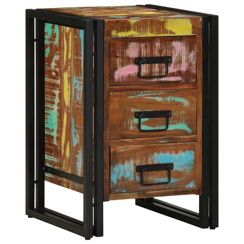 vidaXL Bedside Cabinet Multicolour 40 x 40 x 59 cm Solid Reclaim Wood