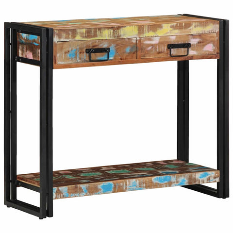 vidaXL Console Table Multicolour 90 x 33 x 75 cm Solid Reclaim Wood
