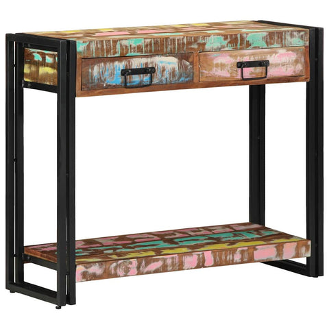 vidaXL Console Table Multicolour 90 x 33 x 75 cm Solid Reclaim Wood